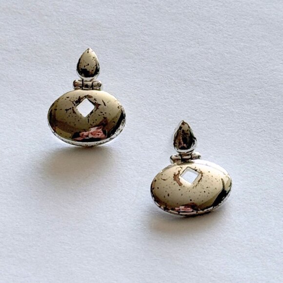 Vintage 1980s Statement Dome Earrings with Cutout Detail - Picture 3 of 4